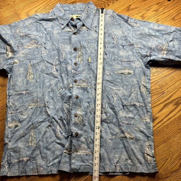 Vintage Koko Island Shirt Men’s XL Made In USA Button Up Hawaiian Fish Blue‎ - Picture 9 of 11